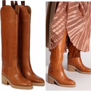 NEW Jimmy Choo Tonya 70 Leather Knee-High Boots